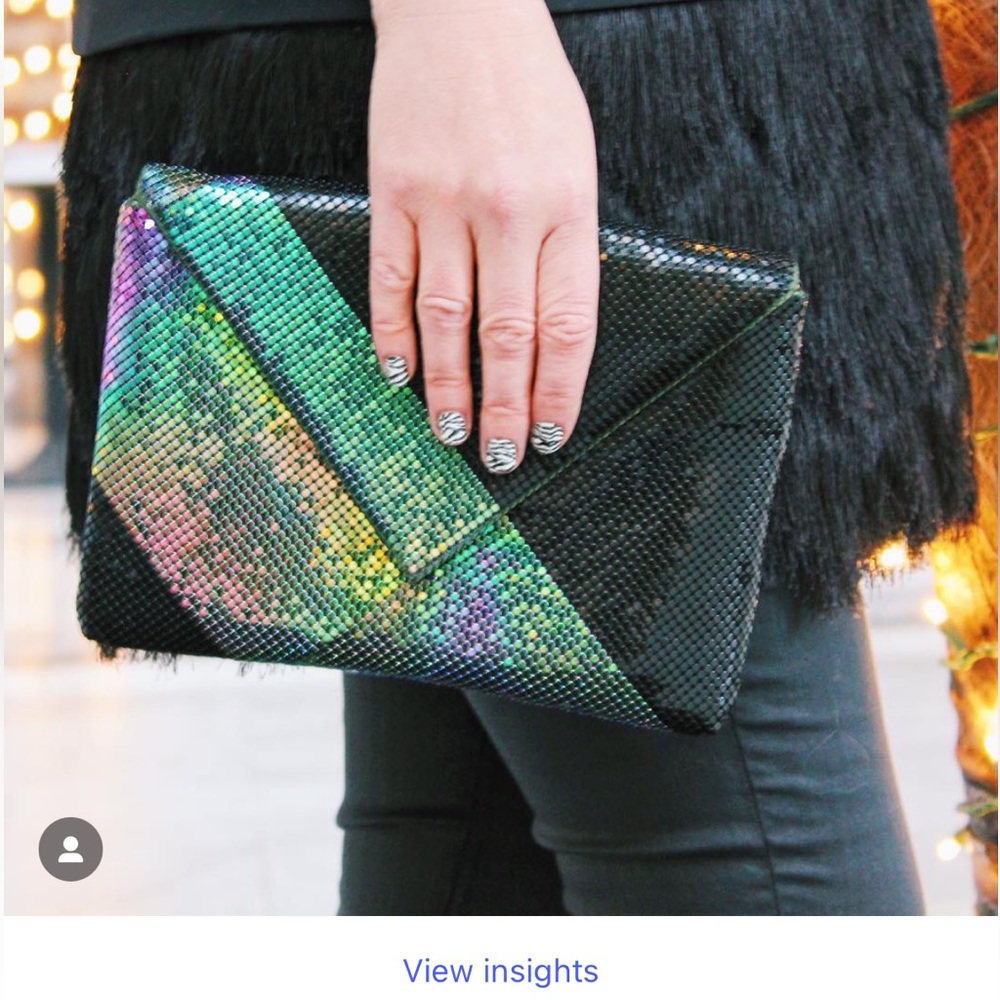 Elegant Black Sequin Clutch with Iridescent Detail